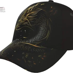 Casquette Japonaise avec motif de dragon stylisé