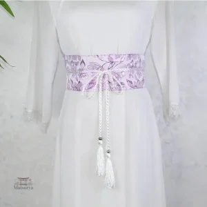Ceinture Obi à feuillages élégante et colorée