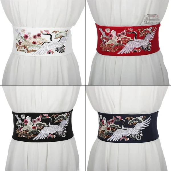 Ceinture traditionnelle avec design de grues
