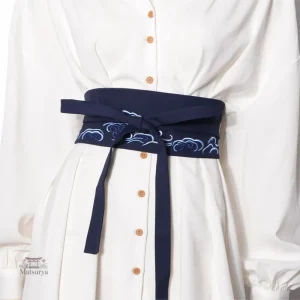 Ceinture Obi japonaise motifs nuages