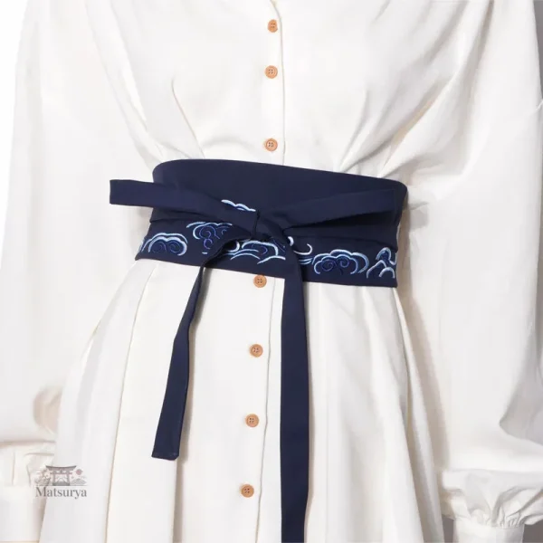 ceinture-japonaise-nuages-1 Ceinture Obi japonaise motifs nuages