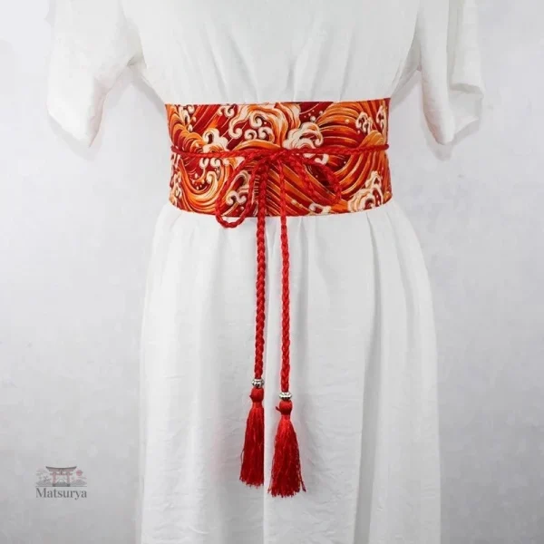 ceinture-japonaise-vague-1 Ceinture Obi japonaise avec motif de vagues