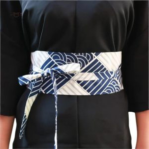 Ceinture japonaise classique avec design de vagues
