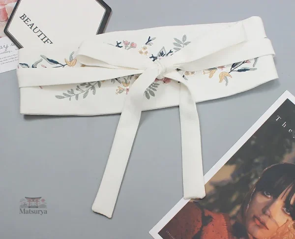 Ceinture Obi large en tissu doux