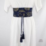 Ceinture obi bleu marine élégante pour accessoiriser vos tenues