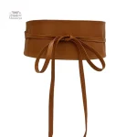 Ceinture obi en cuir noir