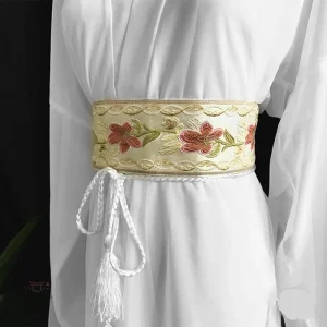 Ceinture obi fleurie élégante pour femme