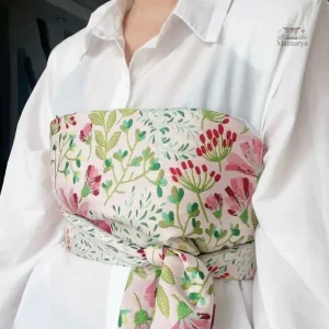 Ceinture obi japonaise fleurie