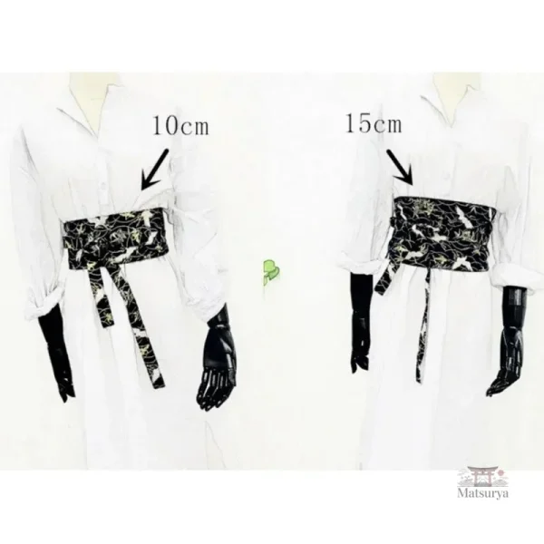 Accessoire de mode : ceinture obi noire pour femme