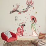 Adhésifs art japonais motif cerisier