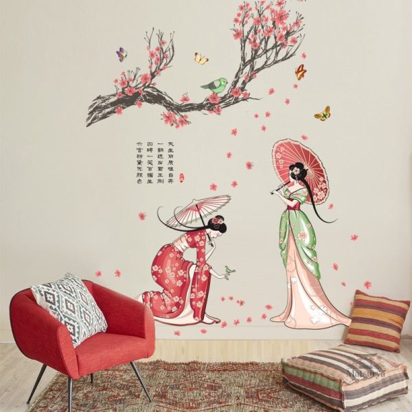 Adhésifs art japonais motif cerisier