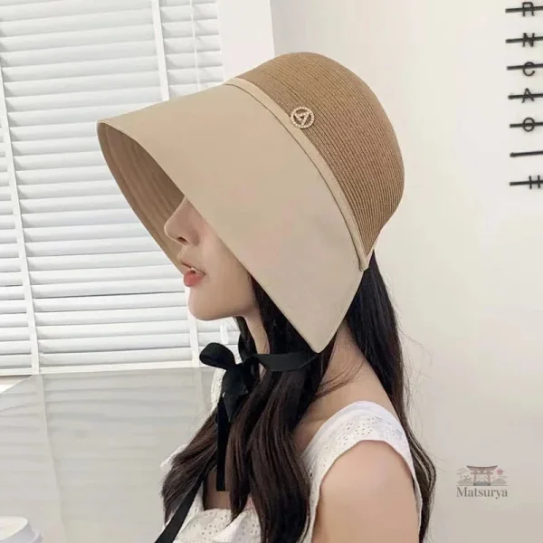 Accessoire d'été en paille, chapeau japonais élégant
