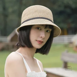 Chapeau Japonais en paille pour femme, style traditionnel