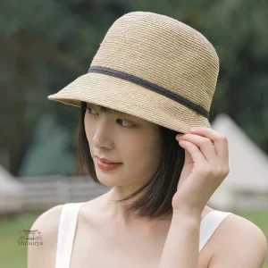 Accessoire féminin en paille, chapeau japonais tendance