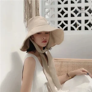 Chapeau de plage japonais avec sangle ajustable