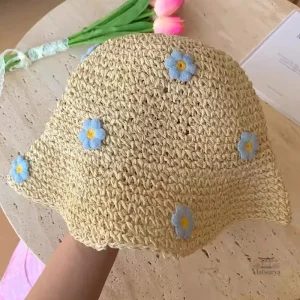 Chapeau japonais à motifs fleuris pour l'été