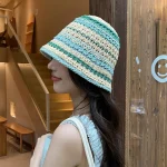Chapeau japonais en fibres naturelles pour femme