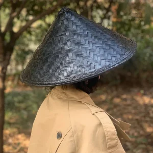 Chapeau Kasa traditionnel japonais en paille naturelle