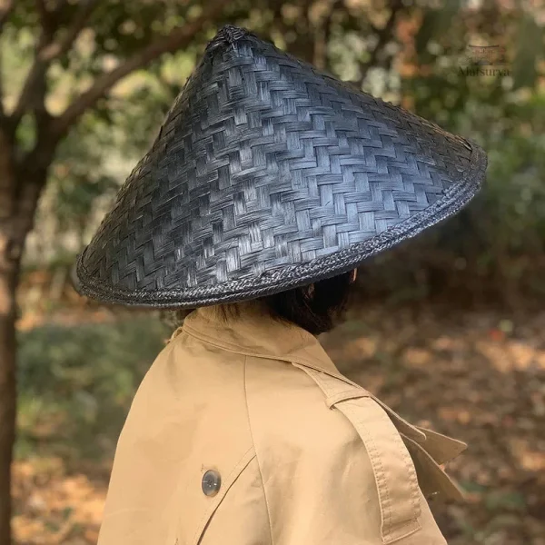 chapeau-kasa-traditionnel-1 Chapeau Kasa traditionnel japonais en paille naturelle