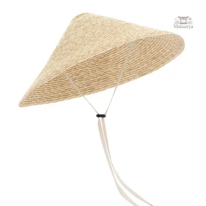 Chapeau japonais en paille, protection solaire élégante