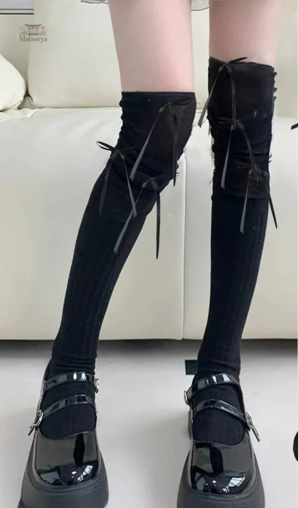 Chaussettes au style nippon avec nœuds décoratifs
