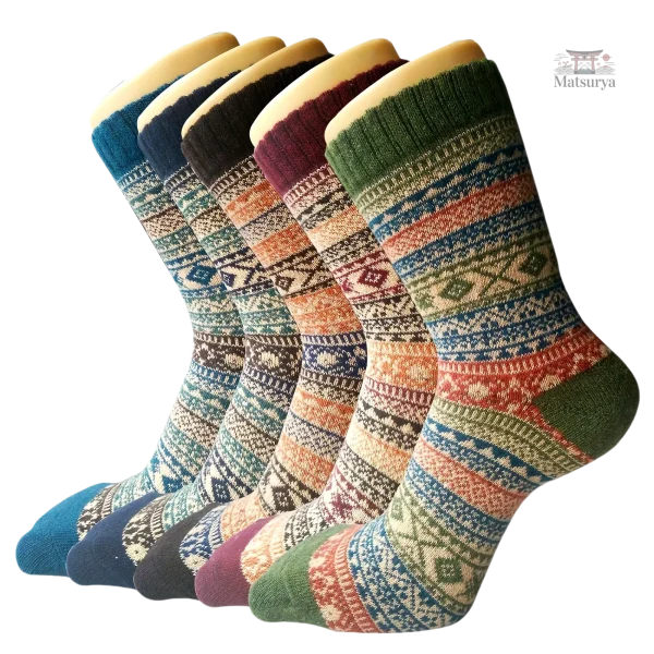 Chaussettes d'hiver japonaises en tissu épais
