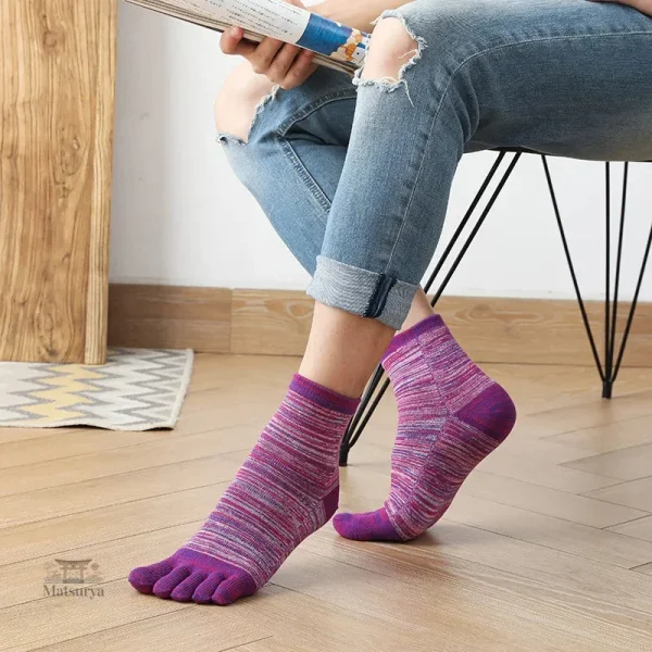 Chaussettes rayées style japonais
