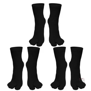 Chaussettes Tabi unies, élégance japonaise en noir
