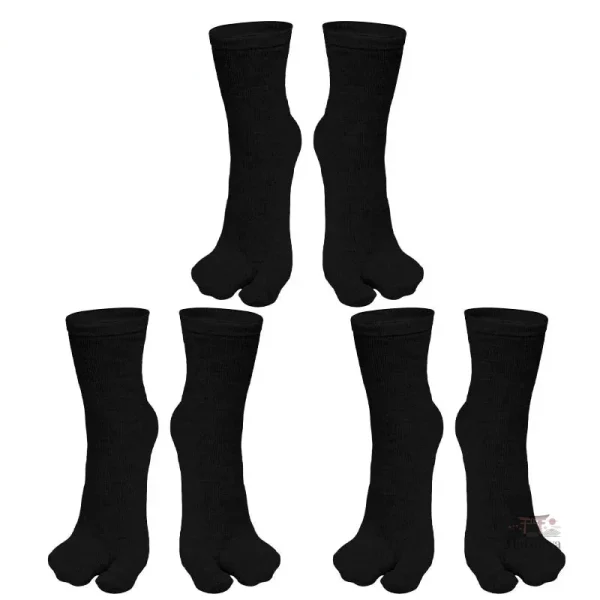 Chaussettes Tabi unies, élégance japonaise en noir