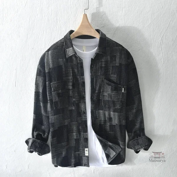 Chemise à carreaux traditionnelle du Japon pour homme