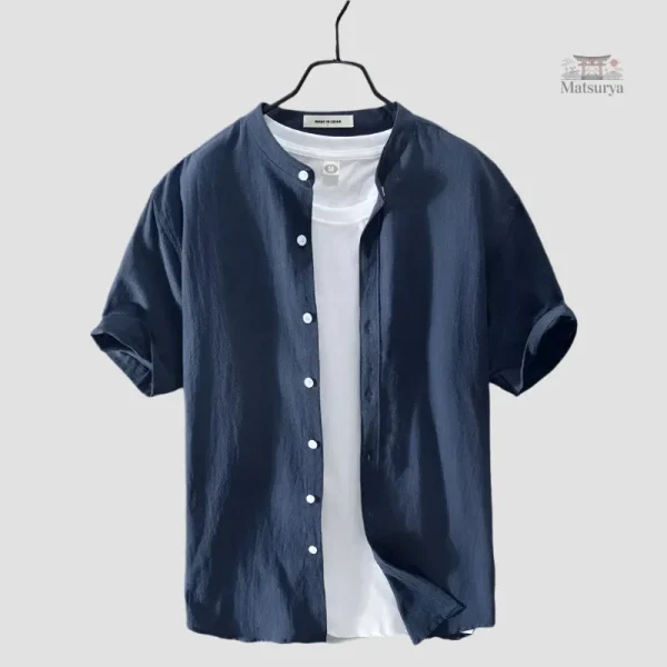 chemise-a-manches-courtes-style-japonais-1 Chemise courte style japonais pour homme