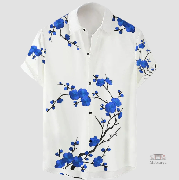 chemise-fleur-japonaise-1 Chemise Fleur Japonaise en motif floral traditionnel