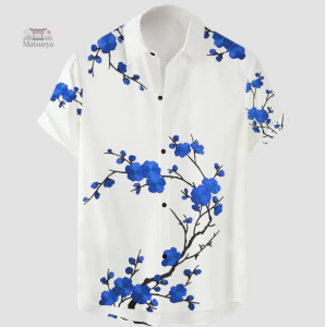 Chemise japonaise avec design de fleurs japonaises