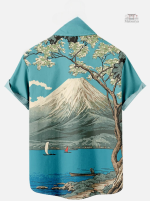 Chemise japonaise pour homme, coupe décontractée