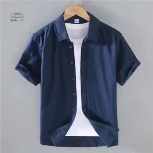 Chemise japonaise courte, style traditionnel, manches courtes