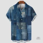 Chemise Japonaise Bleue Patchwork