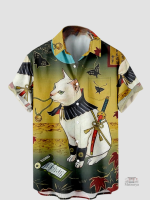 Veste japonaise douce à motif félin