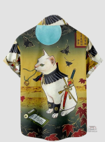 Chemise tendance au motif de chat japonais
