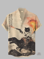 Chemise Japonaise Chat Rétro élégante et originale