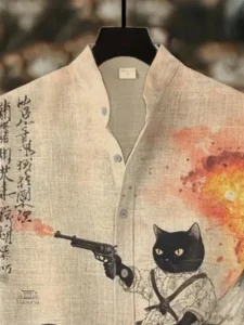 Style rétro pour une chemise japonaise unique