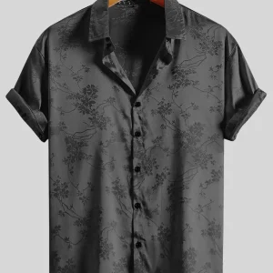 Chemise japonaise chic à fleurs