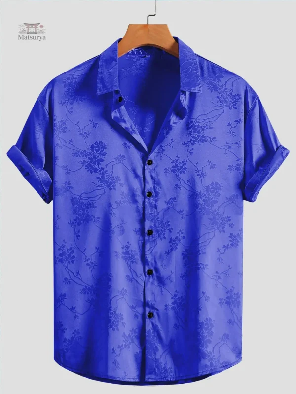 Chemise à fleurs style japonais pour un look raffiné