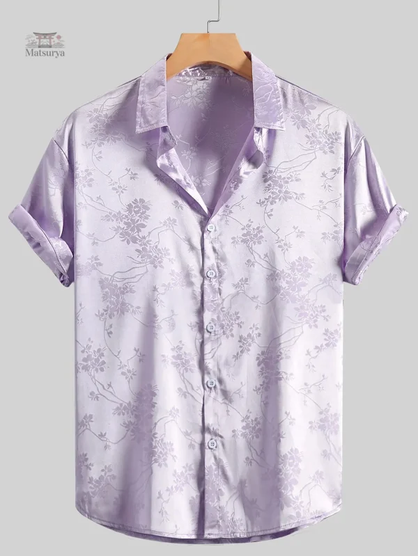 Chemise florale d'inspiration japonaise