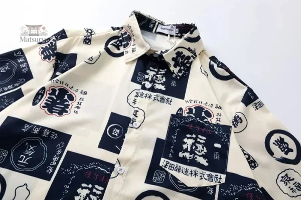 Chemise japonaise avec coupe décontractée et élégante