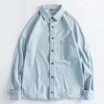 Chemise japonaise en denim au style rétro
