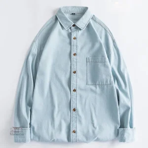 Chemise japonaise en denim au style rétro