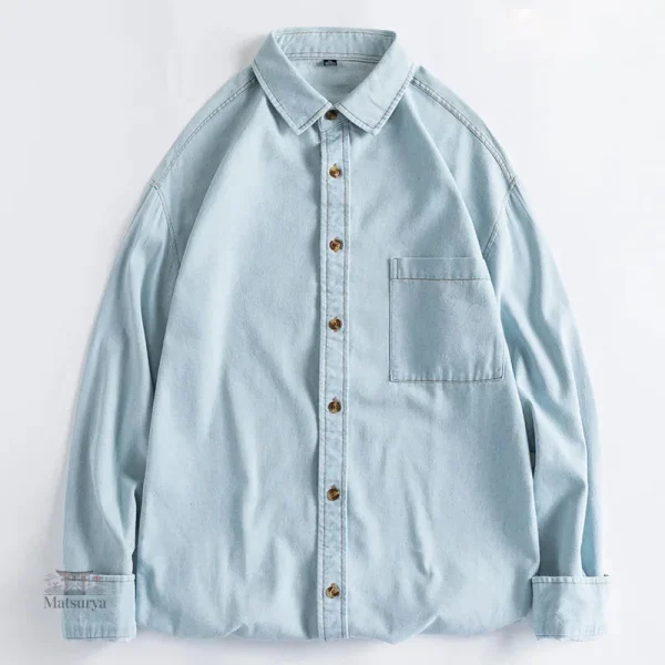 Chemise japonaise en denim au style rétro