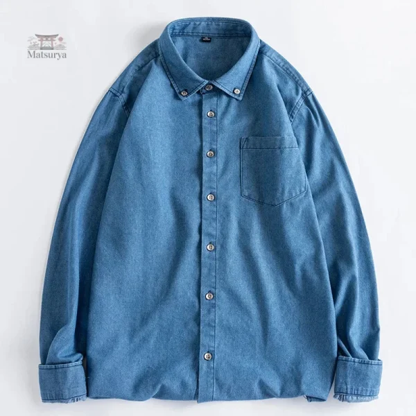 Chemise vintage en denim, style japonais