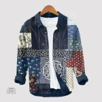 Chemise en lin vintage japonaise élégante et décontractée