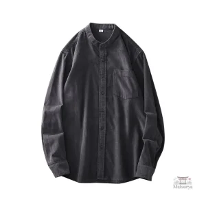 Chemise en velours côtelé au style japonais